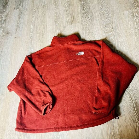 The North Face Brick Rust Red TKA Kataka 1/4 Zip Fleece Drawstring Hoodie XL - Picture 6 of 11